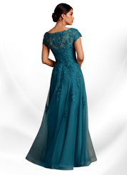 Augday A-Line Lace Chiffon Dress