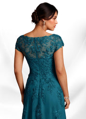 Augday A-Line Lace Chiffon Dress