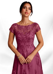 Augday A-Line Lace Chiffon Dress