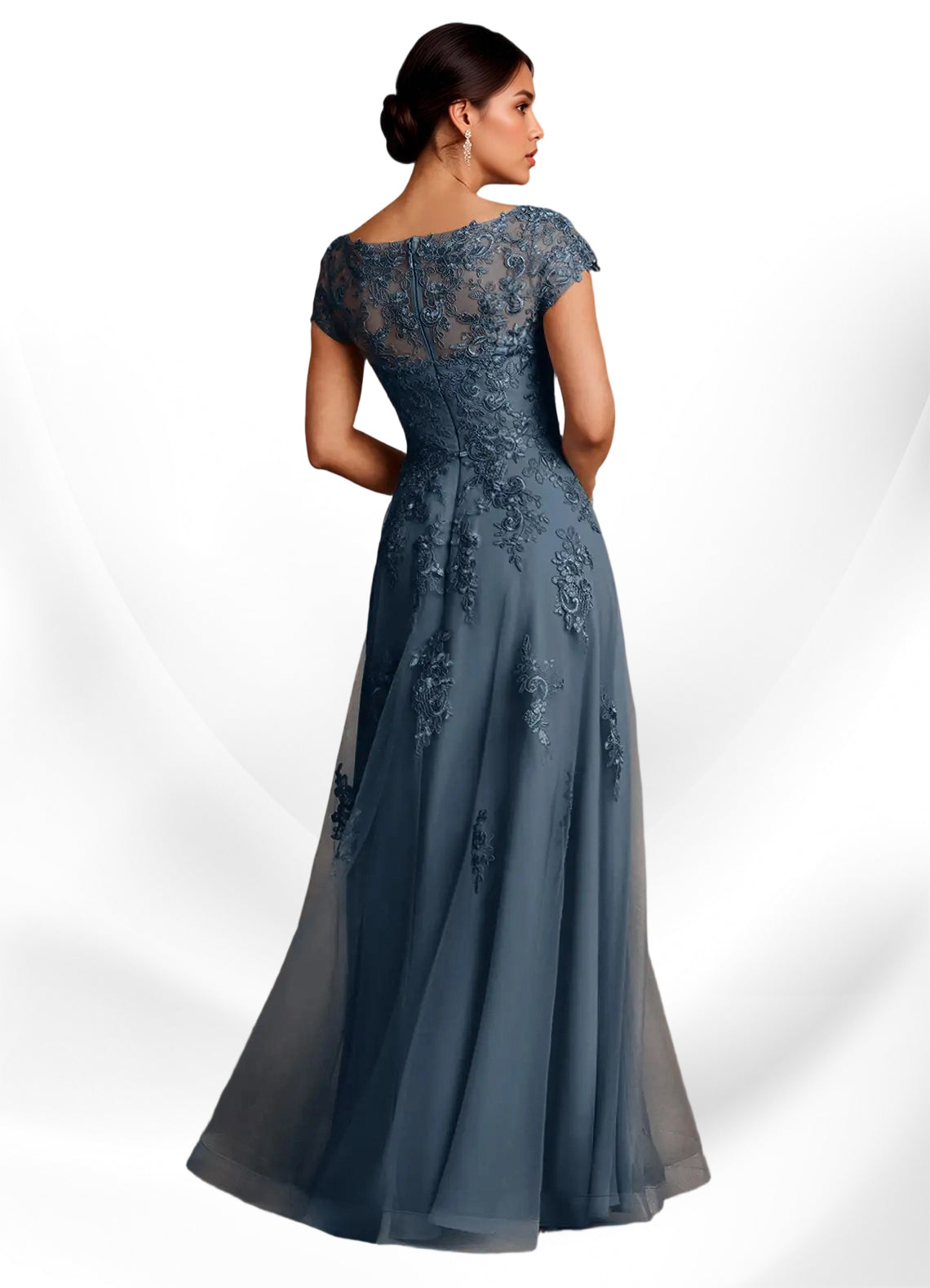 Augday A-Line Lace Chiffon Dress