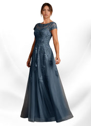 Augday A-Line Lace Chiffon Dress