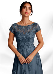 Augday A-Line Lace Chiffon Dress