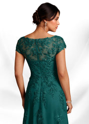 Augday A-Line Lace Chiffon Dress