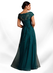 Augday A-Line Lace Chiffon Dress