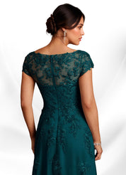 Augday A-Line Lace Chiffon Dress