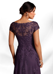 Augday A-Line Lace Chiffon Dress