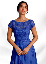 Augday A-Line Lace Chiffon Dress