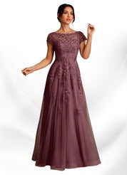 Augday A-Line Lace Chiffon Dress