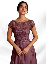 Augday A-Line Lace Chiffon Dress