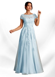 Augday A-Line Lace Chiffon Dress