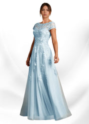 Augday A-Line Lace Chiffon Dress