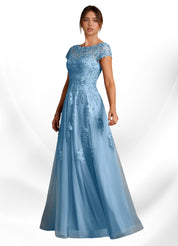 Augday A-Line Lace Chiffon Dress