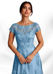 Augday A-Line Lace Chiffon Dress