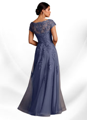 Augday A-Line Lace Chiffon Dress