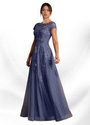 Augday A-Line Lace Chiffon Dress