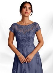 Augday A-Line Lace Chiffon Dress