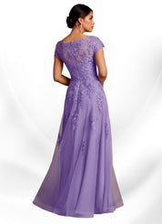 Augday A-Line Lace Chiffon Dress