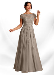 Augday A-Line Lace Chiffon Dress