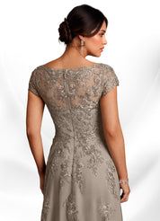 Augday A-Line Lace Chiffon Dress