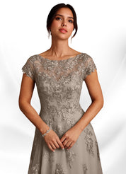 Augday A-Line Lace Chiffon Dress