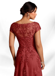 Augday A-Line Lace Chiffon Dress