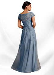 Augday A-Line Lace Chiffon Dress