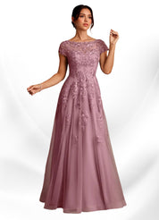 Augday A-Line Lace Chiffon Dress