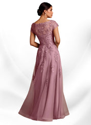 Augday A-Line Lace Chiffon Dress