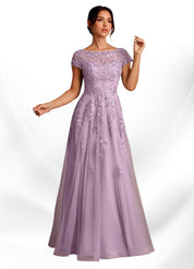 Augday A-Line Lace Chiffon Dress