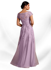 Augday A-Line Lace Chiffon Dress