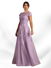 Augday A-Line Lace Chiffon Dress