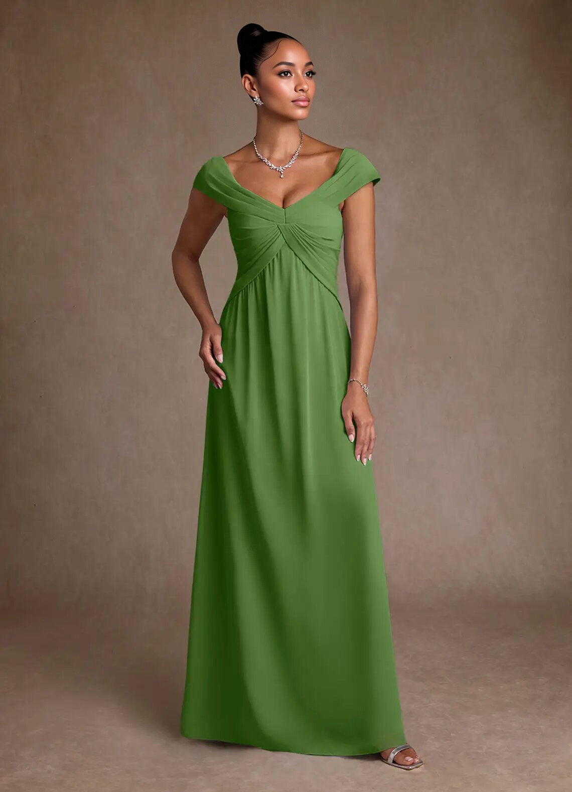 Audgay Myrtle A-Line Pleated Chiffon Dress
