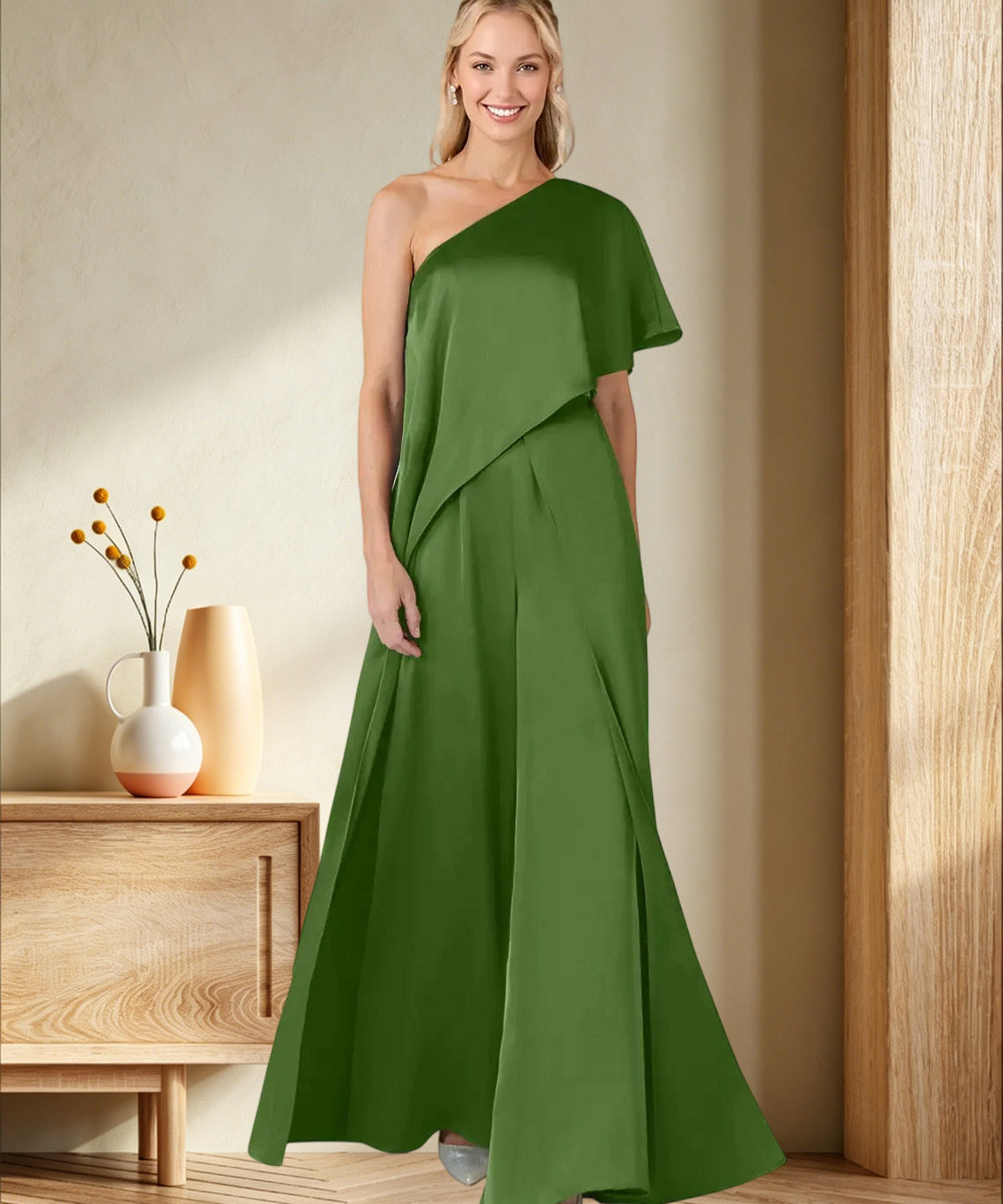 Pantsuit Stretch Satin Dress