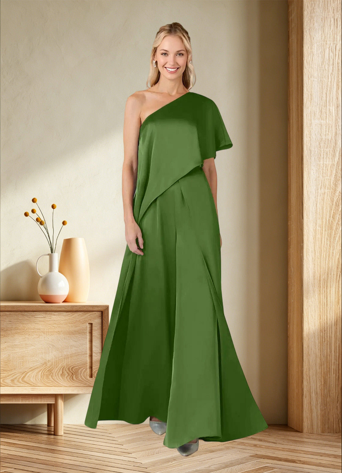Augday Hagretta Jumpsuit/Pantsuit Stretch Satin Dress