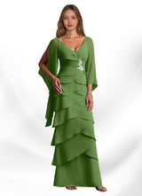 Augday Arabinda Sheath Ruched Chiffon Dress