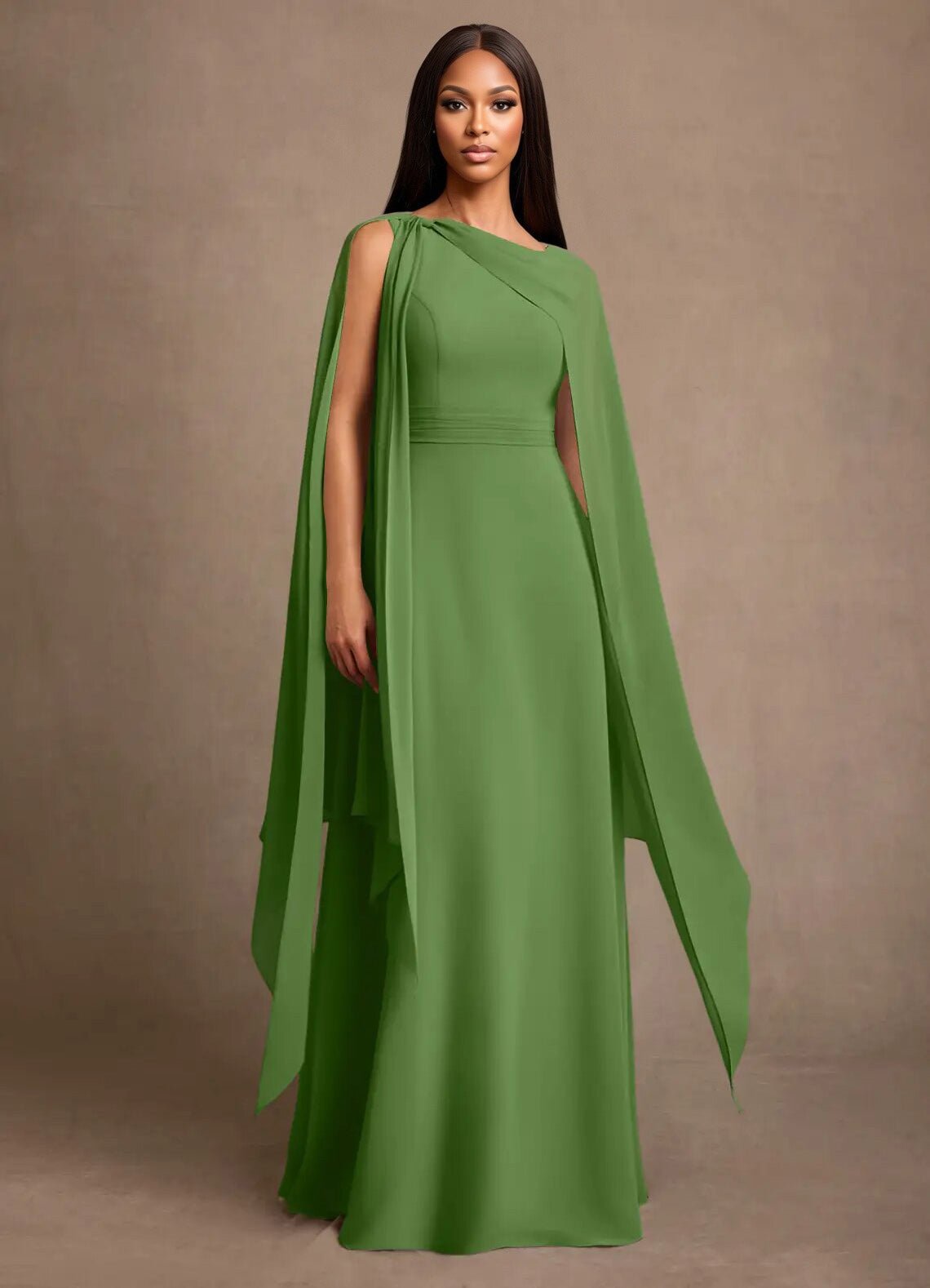 Augday Liddie A-Line Pleated Chiffon Dress