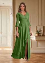 Augday Eire A-Line Pleated Chiffon Dress