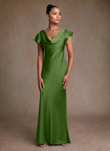 Augday Shelby Mother of the Bride Dresses Mermaid Pleated Stretch Satin Dress