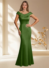 Augday Aberdeen Sheath Pleated Stretch Satin Dress