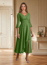 Augday Aerynne A-Line Pleated Chiffon Dress
