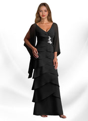 Augday Arabinda Sheath Ruched Chiffon Dress