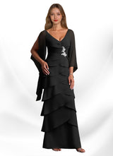 Augday Arabinda Sheath Ruched Chiffon Dress