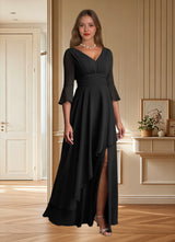 Augday Eire A-Line Pleated Chiffon Dress