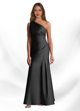 Augday Haifa Mermaid One Shoulder Stretch Satin Dress