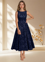 Augday Fulton A-Line Pleated Floral Burnout Dress