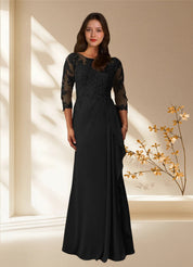 Augday Calanthe A-Line Scoop Chiffon Dress