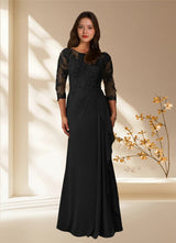 Augday Calanthe A-Line Scoop Chiffon Dress