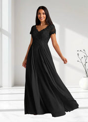 Augday Dunja A-Line V-Neck Lace Chiffon Dress