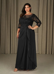 Augday Calanthe A-Line Scoop Chiffon Dress Plus Size