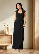 Augday Birdie A-Line Queen Anne Sequins Chiffon Dress
